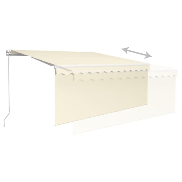 vidaXL Manuell uttrekkbar markise med rullegardin&LED 3x2,5 m kremhvit