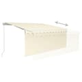 Miniatyrbilde 5 av 9: vidaXL Manuell uttrekkbar markise med rullegardin&LED 3x2,5 m kremhvit
