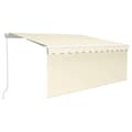 Miniatyrbilde 1 av 9: vidaXL Manuell uttrekkbar markise med rullegardin&LED 3x2,5 m kremhvit