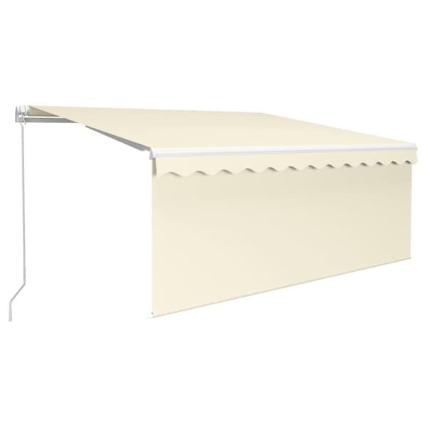 vidaXL Manuell uttrekkbar markise med rullegardin&LED 3x2,5 m kremhvit