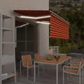 Miniatyrbillede 8 af 9: vidaXL markise m. gardin + LED 3,5x2,5 m manuel betjening orange/brun