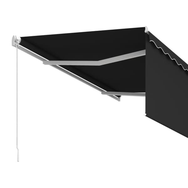 vidaXL Manuell uttrekkbar markise med rullegardin 3,5x2,5 m antrasitt