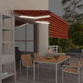 Miniatyrbillede 9 af 9: vidaXL markise m. gardin + LED 3x2,5 m manuel betjening orange og brun