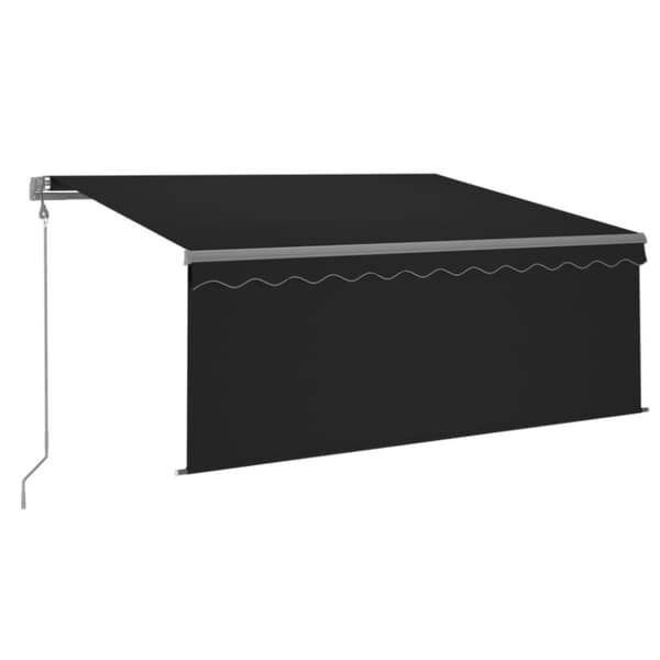 vidaXL Sisäänkelattava markiisi verho/LED/tuulisens 3x2,5m antrasiitti