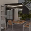 Miniatyrbilde 9 av 9: vidaXL Manuell uttrekkbar markise rullegardin og LED 4,5x3 m antrasitt