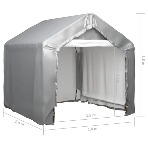 vidaXL opbevaringstelt 180x180 cm galvaniseret stål grå