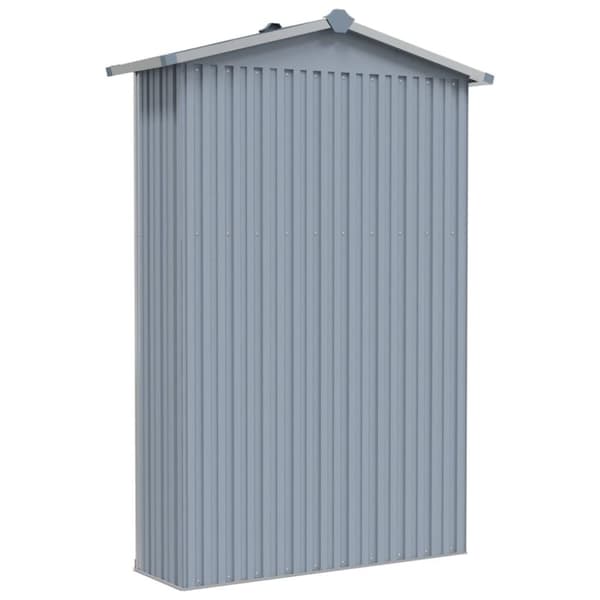 vidaXL Trädgårdsskjul grå 116x45x175 cm galvaniserat stål