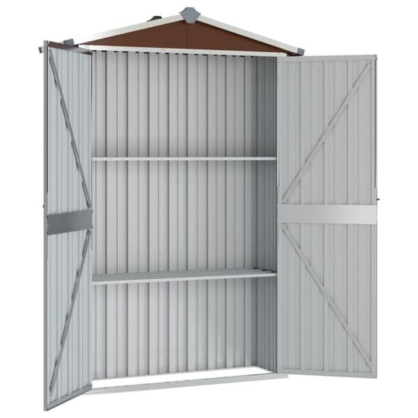 vidaXL Trädgårdsskjul brun 116x45x175 cm galvaniserat stål
