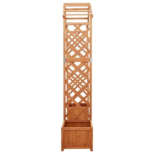 vidaXL Hagepergola med blomsterkasse heltre gran