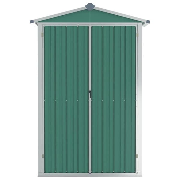 vidaXL Trädgårdsskjul grön 116x45x175 cm galvaniserat stål