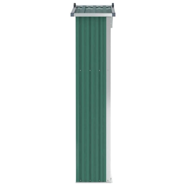 vidaXL Trädgårdsskjul grön 116x45x175 cm galvaniserat stål