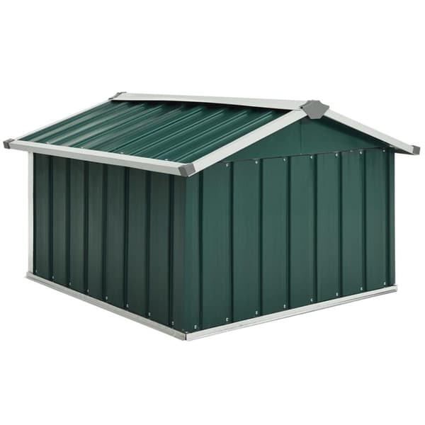 vidaXL garage til robotplæneklipper 92x97x63 cm galvaniseret stål grøn