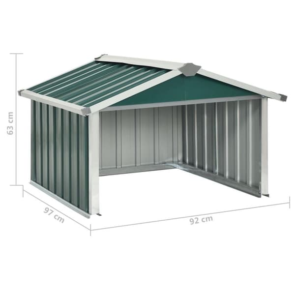 vidaXL garage til robotplæneklipper 92x97x63 cm galvaniseret stål grøn