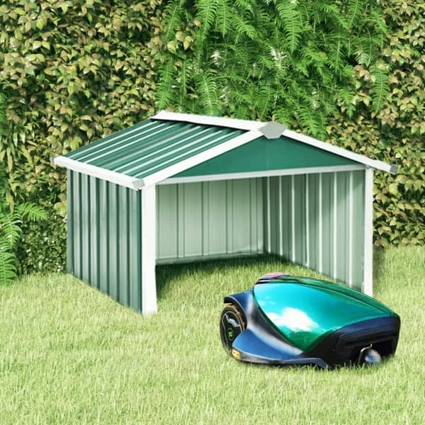 vidaXL garage til robotplæneklipper 92x97x63 cm galvaniseret stål grøn