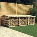 Miniatyrbild 9 av 10: vidaXL Pergola med tak 6 delar 100x90x100 cm impregnerad furu