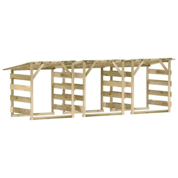 vidaXL Pergola med tak 3 delar 100x90x100 cm impregnerad furu