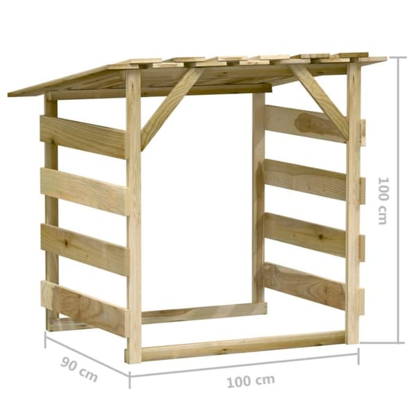 vidaXL Pergola med tak 2 delar 100x90x100 cm impregnerad furu