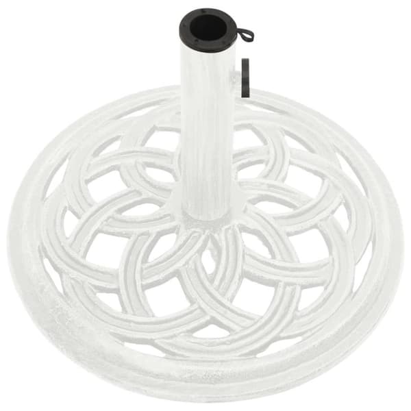 vidaXL Parasollbase hvit 44x44x31 cm støpejern