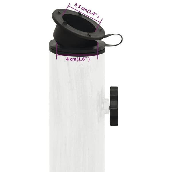 vidaXL Parasollbase hvit 44x44x31 cm støpejern