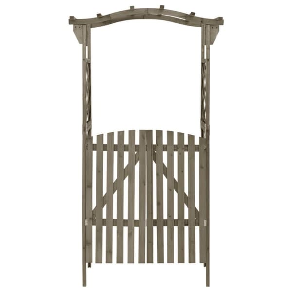 vidaXL pergola med låge 116x40x204 cm massivt grantræ grå
