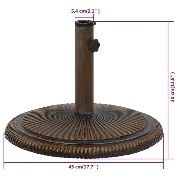 vidaXL Päivänvarjon alusta pronssi 45x45x30 cm valurauta