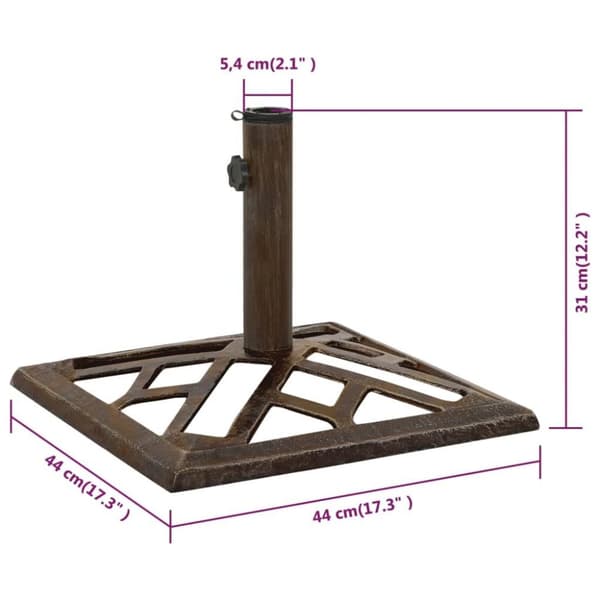 vidaXL parasolfod 44x44x31 cm støbejern bronzefarvet