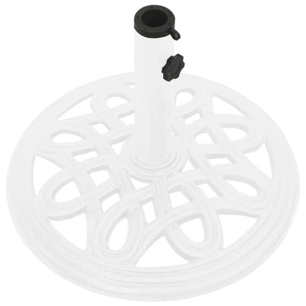 vidaXL Parasollbase hvit 40x40x32 cm støpejern