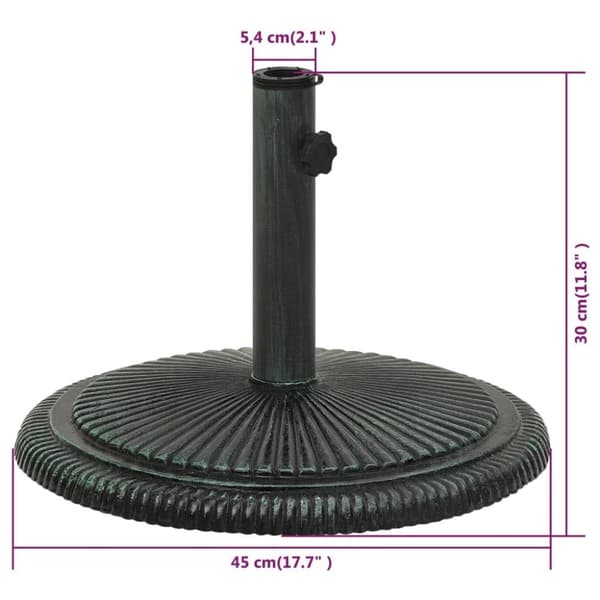 vidaXL parasolfod 45x45x30 cm støbejern grøn