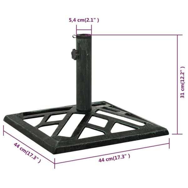 vidaXL Parasollbase grønn 44x44x31 cm støpejern