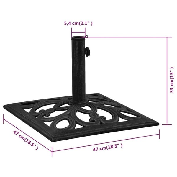 vidaXL Parasollbase svart 47x47x33 cm støpejern