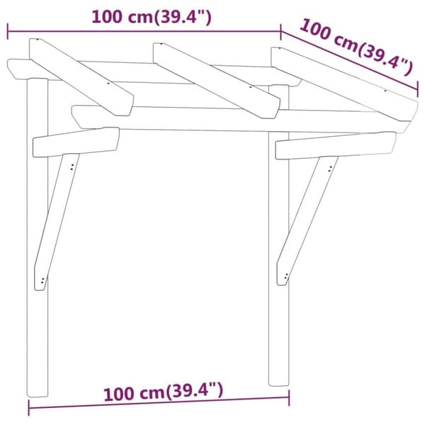 vidaXL Entrétak 100x100x100 cm impregnerad massiv furu