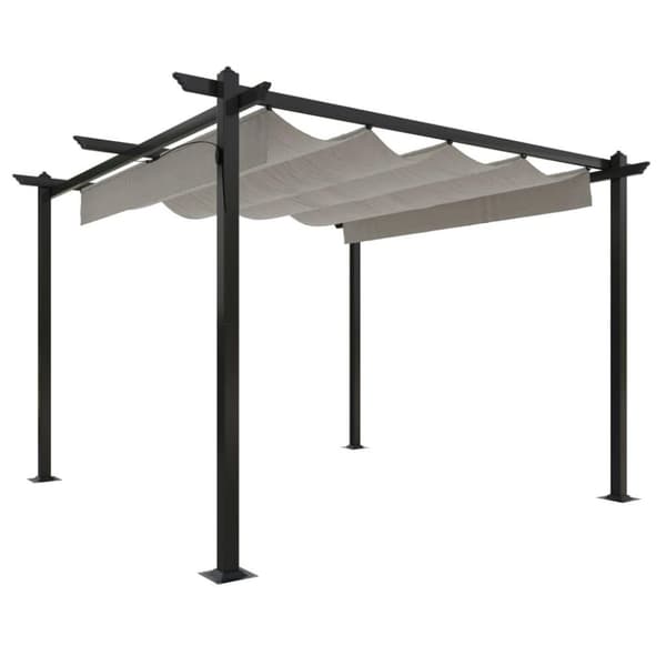 vidaXL havepavillon med sammenrulleligt tag 3x3 m cremefarvet