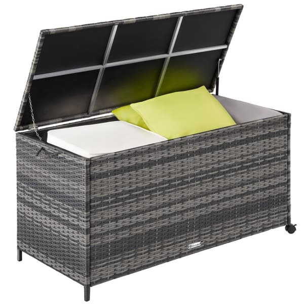 Hyndeboks med aluminiumsramme og hjul 297L, 117x54x64cm - grå