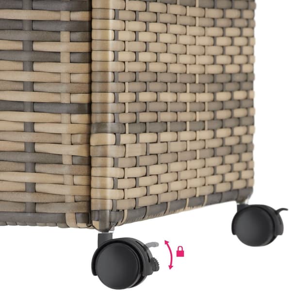 Hyndeboks med aluminiumsramme og hjul 297L, 117x54x64cm - natur