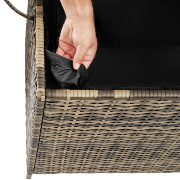 Hyndeboks med aluminiumsramme og hjul 297L, 117x54x64cm - natur