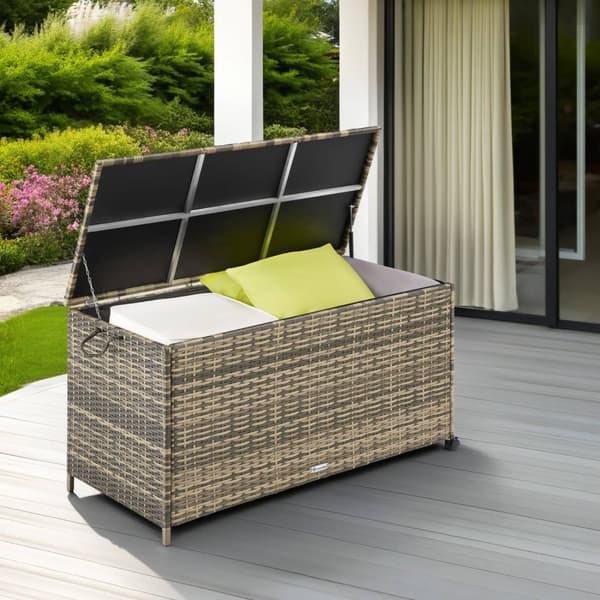 Hyndeboks med aluminiumsramme og hjul 297L, 117x54x64cm - natur