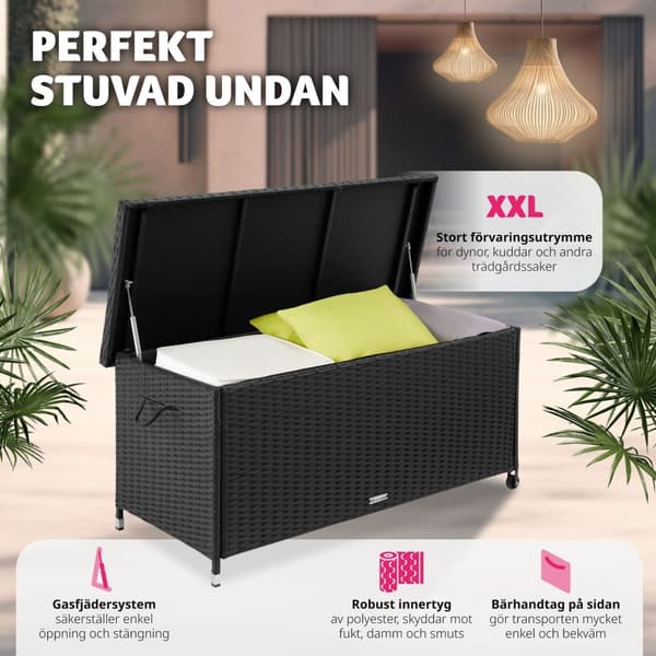 Dynbox Kiruna med lock - svart