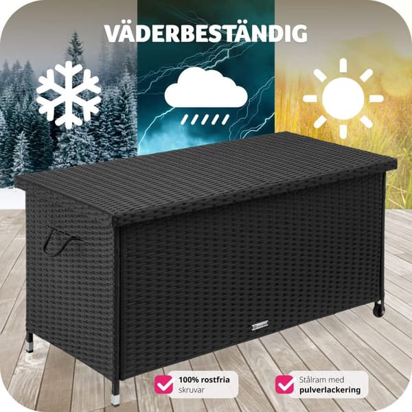 Dynbox Kiruna med lock - svart