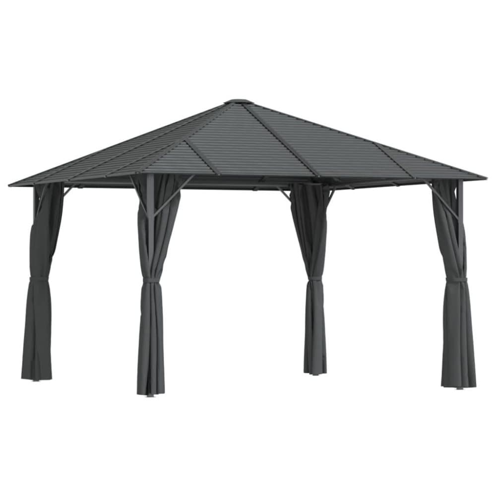 vidaXL Paviljong med draperier och tak 3x3 m antracit