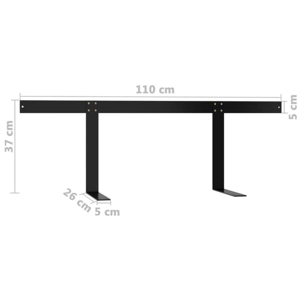vidaXL Kuormalavasohvan selkänoja musta 110 cm rauta - Ulkokalustetarvikkeet