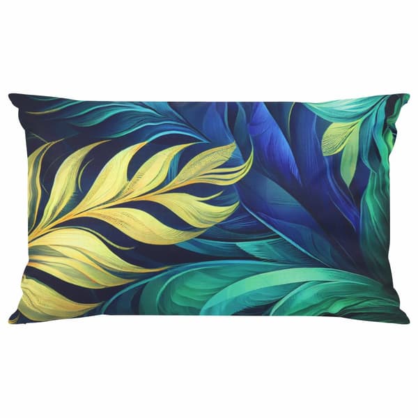 Botanisk vattentät kudde med UV-filter 40x60 Blåguld blad blåguld Domarex