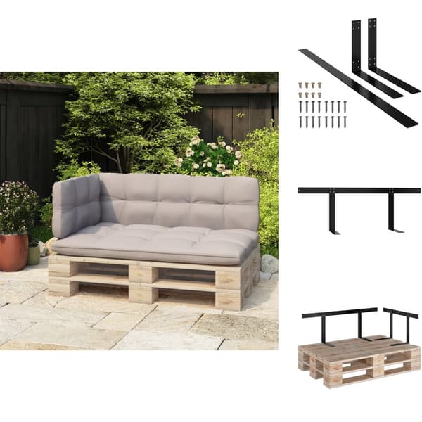 Havemøbler – tilbehør - Living ryglæn til pallesofa 110 cm jern sort
