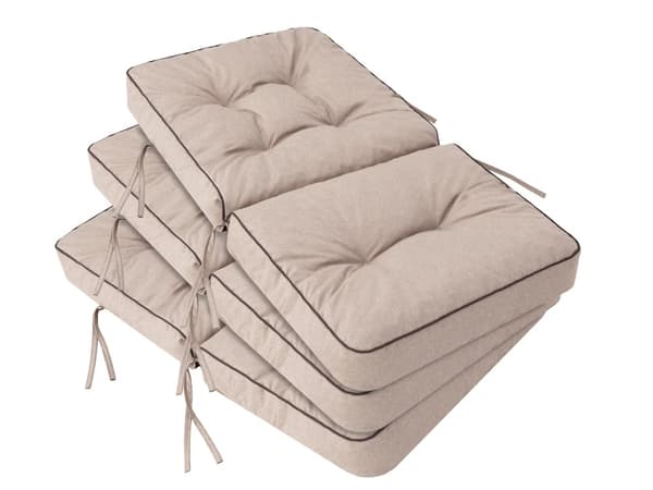 Bankdyna för trädgårdsmöbler, sittdyna inomhus/utomhus - Beige - 100 cm (2 x 50 cm)