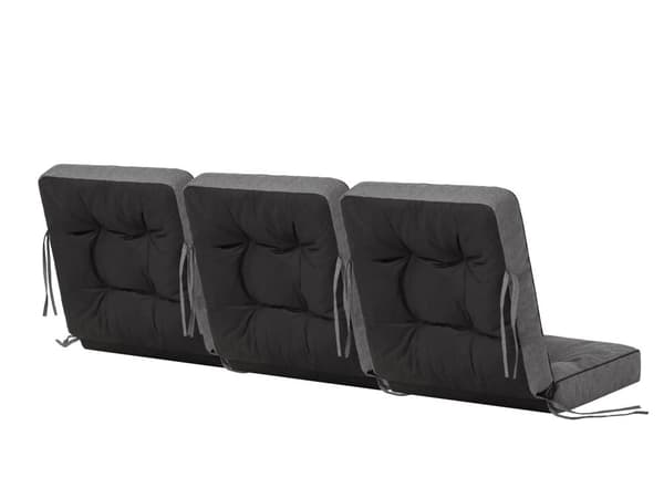 Bankdyna för trädgårdsmöbler, sittdyna inomhus/utomhus - Grå - 150 cm (3 x 50 cm)