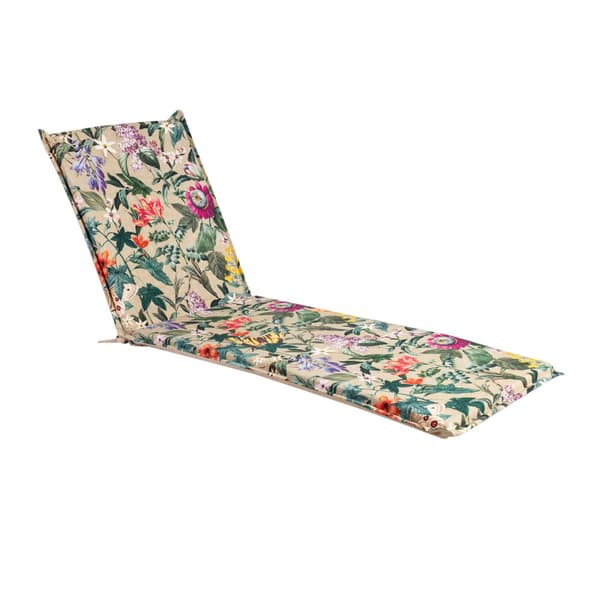 Aurinkotuolin pehmuste AMAZONIA 55x190x5cm, polyesteri/puuvilla, beige/kirjava