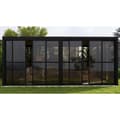 Pikkukuva 3 / 3: Liukuovet MIRADOR-111 -puutarhakatokseen 4m, polycarbonaattia, tummanharmaa