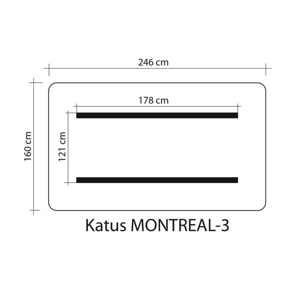Pihakeinun katos MONTREAL 3 160x246cm polyesteria, tummanruskea