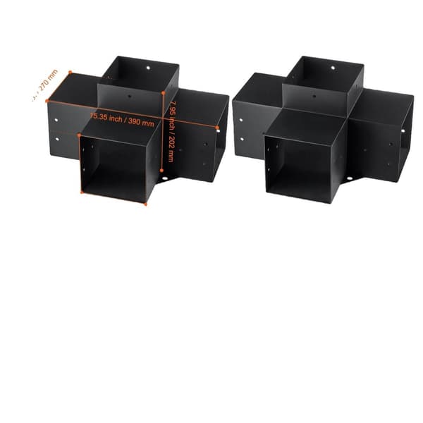 Robust Pergola Beslag Kit, Holdbart Kulstofstål, Nem Installation,6x6 tommer 2 stk