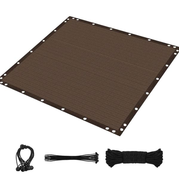 Skuggväv, 90% UV-skydd, hållbart HDPE-material,beige, 4X6M coffee 4X6M