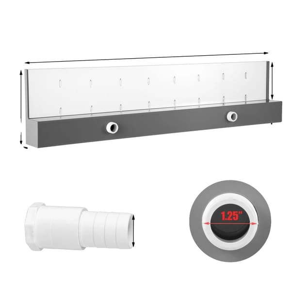 Pool Springvand Vandfald, LED Lys, 17 Farvetilstande, Nem Installation,AW900 17 Lygter
